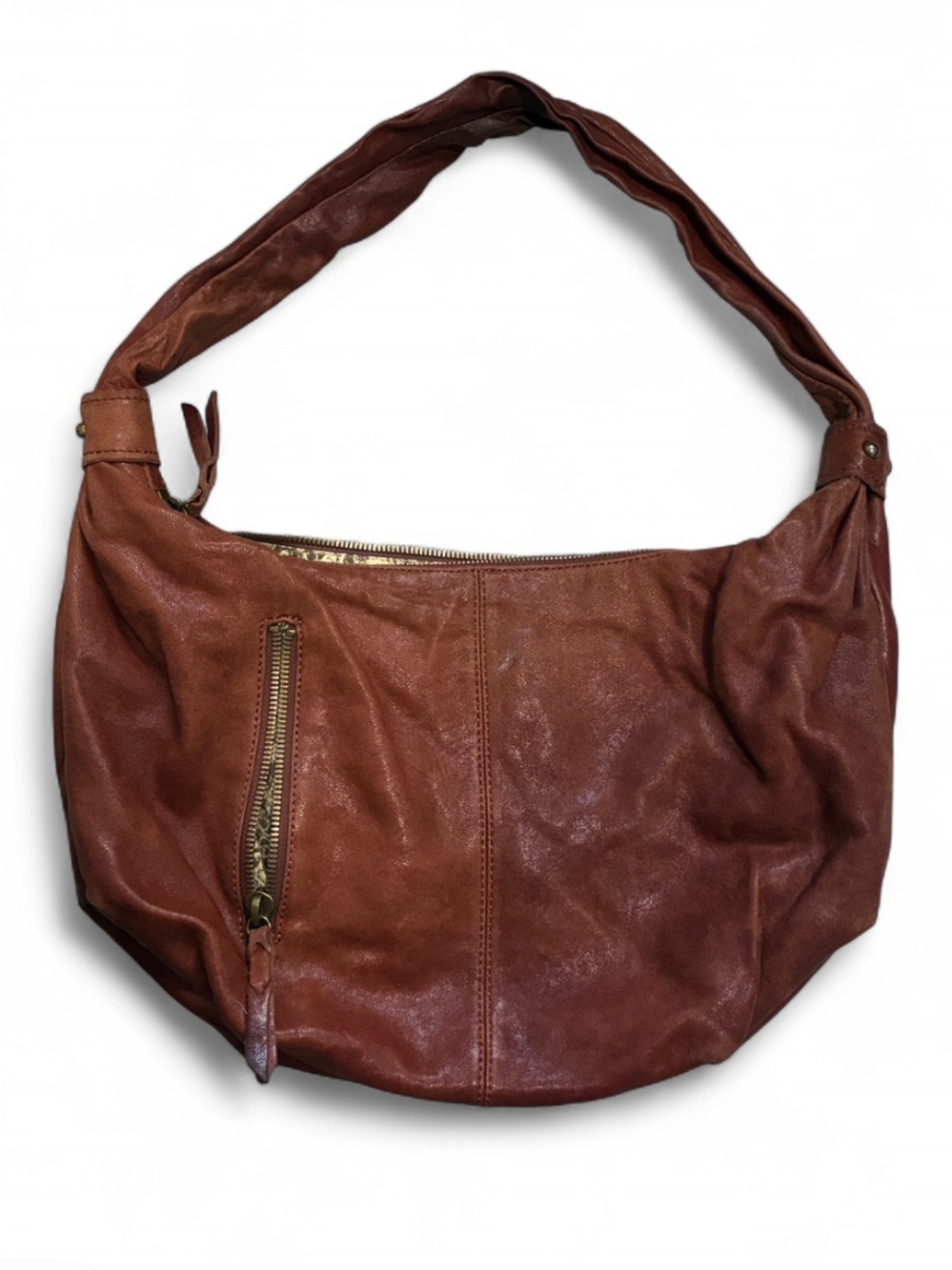 HOBO Chestnut Brown Leather Hobo Shoulder Bag